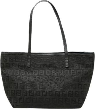 Fendi Pre-owned Tote Bags, female, Black, Size: ONE SIZE Pre-owned Zucchino Handbag