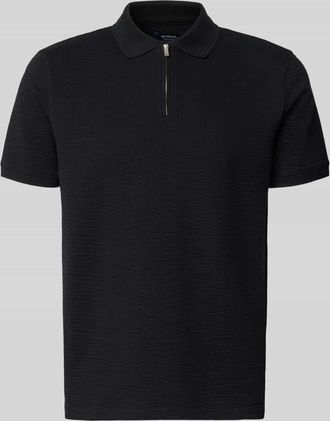 Mc Neal Regular Fit Poloshirt mit Strukturmuster in Black, Gr&ouml;&szlig;e XXXL