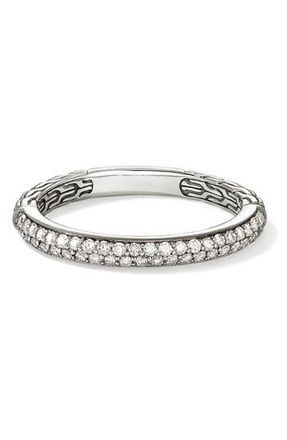 John Hardy JH Essentials Silver Diamond Pav&eacute; (0.36ct) 2.5mm Band Ring at Nordstrom Rack, Size 7