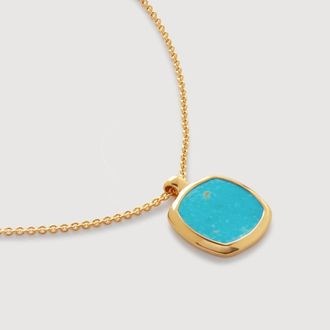 Monica Vinader Gold Delphi Gemstone Chain Necklace Turquoise