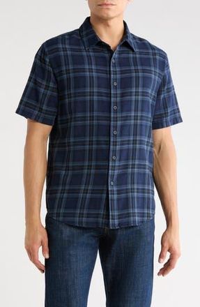 Vince Short Sleeve French Placket Shirt in Coastal Combo at Nordstrom Rack, Size Xx-Large