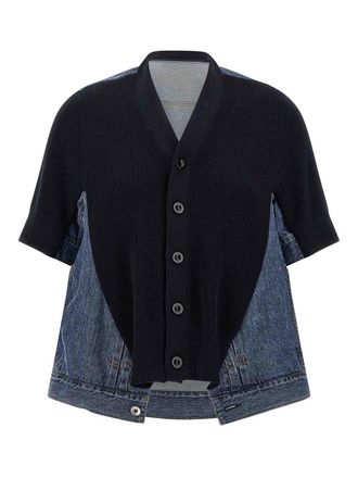 sacai Denim X Knit Cardigan