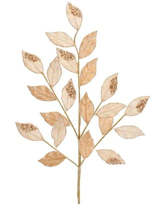 Melrose International Set Of 6 Beaded Peach Leaf Spray