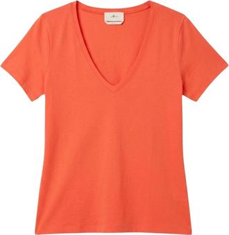7 For All Mankind Jsll 5770Wh T-shirt - Dames - T-shirts - Oranje - S - Tops