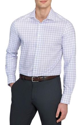 W.R.K Slim Fit Plaid Reworked Dress Shirt in White/Purple at Nordstrom, Size 16.5 - R