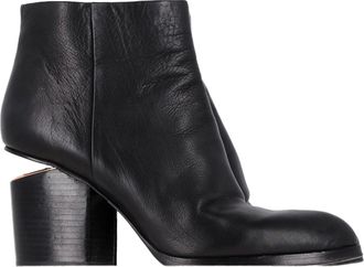 Alexander Wang Gabi Cutout Heel Ankle Boots in Black Leather