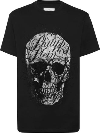 Philipp Plein T-Shirt Ronde Hals Skull - Heren - T-shirts - Zwart - L - Katoen - Tops