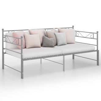 Berkfield Home Pull-out Sofa Bed Frame Grey Metal 90x200 cm