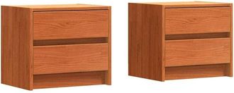 vidaXL Bedside Tables 2 pcs Wax Brown 40 x 30.5 x 35.5 cm Pine Wood vidaXL