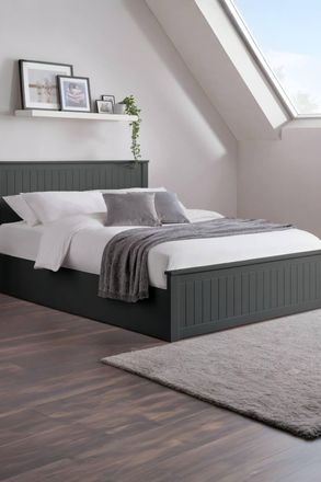 Julian Bowen Maine Ottoman Storage Bed in Dark Grey | Size: Double