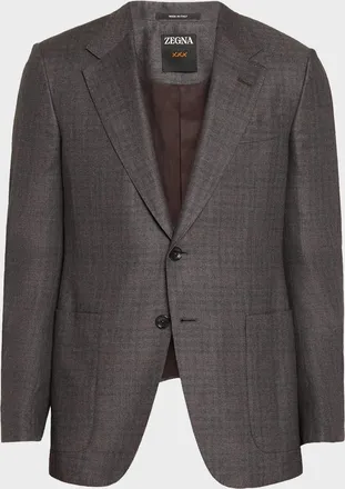 Ermenegildo Zegna Men & apos;s Cashmere and Silk Plaid Sport Coat