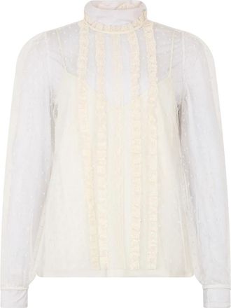 Red Valentino Blouse met lange mouwen - Dames - Blouses - Beige - M - Polyester - Overhemden