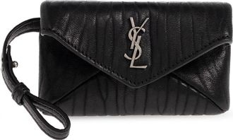 Saint Laurent Cassandre Leather Micro Envelope Pouch