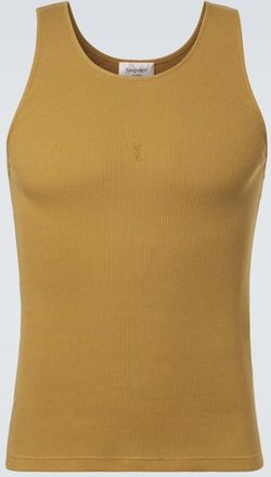 Saint Laurent Cassandre cotton tank top
