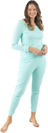 Leveret Womens Cotton Solid Matching Family Pajamas in Aqua at Nordstrom, Size X-Large