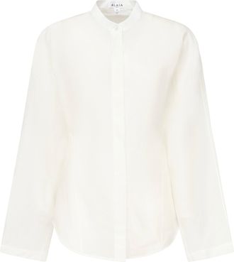 Alaia Round Blouse In Linen Blend