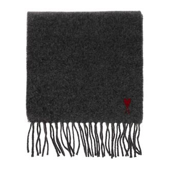 Ami De Coeur Wool Scarf - Heren - Wintersjaals - Grijs - ONE Size - Wol - Accessoires