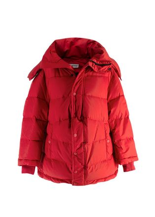 Balenciaga Red Swing Puffer Coat Size S