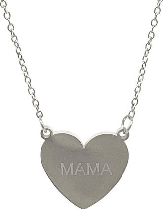 Adornia Water Resistant Mama Heart Necklace in Silver at Nordstrom Rack