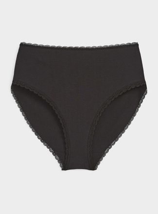 Miiyu Womens Scalloped edging high-waist bikini panty Organic cotton