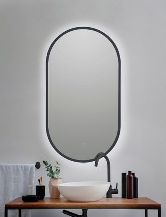 Bathstage Bathstage - 68301 Espejo Led Retroiluminado Ovalado 50x90 Cm Canto Color Negro - Ref: Bs-68301