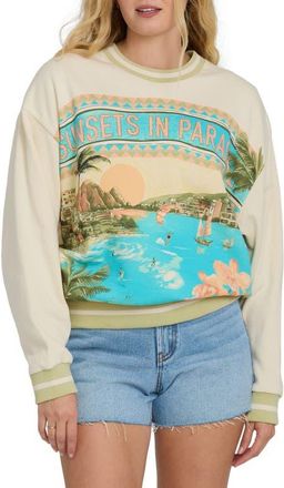 Billabong Summer Dream Kendal Crewneck Sweatshirt in White Cap at Nordstrom, Size X-Small