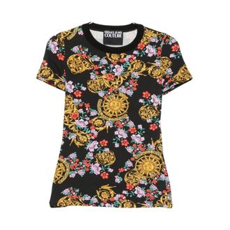 Versace Jeans Couture Dames, Tops, Zwart, Maat: XS Katoen