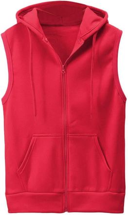 Generic Sleeveless Sweatshirt Men - Sweatshirt Hoodie Casual Zip Up Drawstring Tank Top Mens Zipper Active Anti Mens Pilling Fleece Bodywarmer Jumper Top Comf