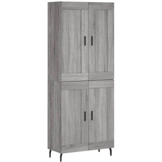 vidaXL Vidaxl - Aparador Alto Madera Contrachapada Gris Sonoma 69,5x34x180 Cm