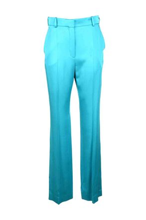Nina Ricci Turquoise Trousers with Fluid Drape