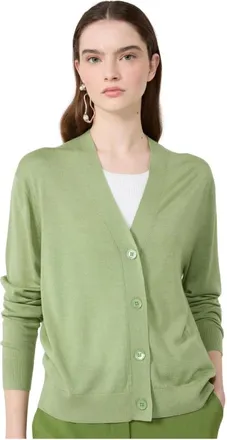 Max Mara Truien & Vesten, Dames, Groen, XS, Torre Cardigan