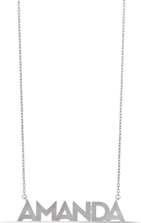 SHYMI Fluted Name Pendant Necklace in Silver at Nordstrom