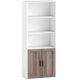 HOMCOM Estanter&iacute;a para libros 60x30x149.5 cm blanco y marr&oacute;n