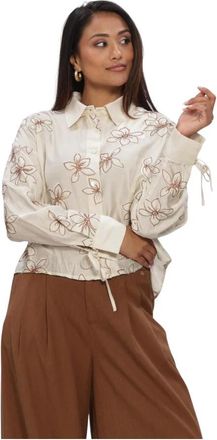 Nukus Nukus, Overhemden, Dames, Beige, XL, Polyester, Bailey Blouse Flower