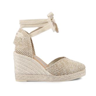 Espadrilles Wedges, female, Beige, Size: 10 US Cof Hilo Woven Ankle-Tie Espadrilles