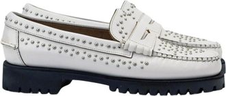 Sebago Dan Lug Studs Moccasin - Dames - Loafers - Wit - 38 EU - Leer - Schoenen
