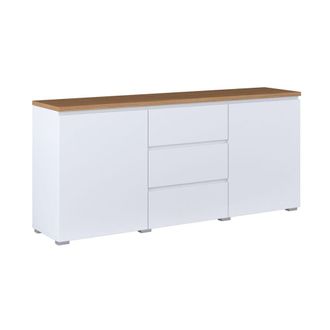 Petits Meubles Liko aparador de 2 puertas y 3 cajones paneles laminados blanco