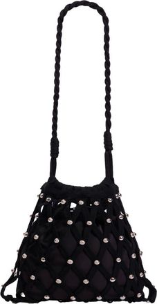 Sandro Studded net mesh bag in Black at Nordstrom, Size Medium