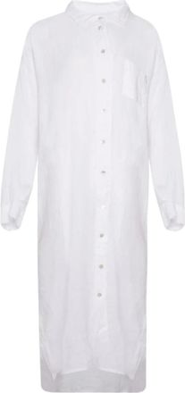 Tiffany & Co. Witte Linnen Overhemdjurk - Dames - Shirt Kleedjes - Wit - Xs/S - Linnen - Kleedjes