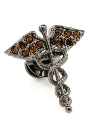 Cufflinks Inc. Caduceus Lapel Pin in Black at Nordstrom