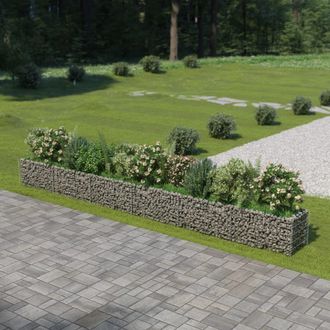 Berkfield Home Gabion Raised Bed Galvanised Steel 540x50x50 cm in Silver | Size: 540 x 50 x 50 cm