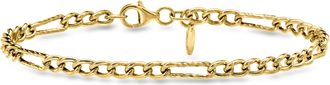 Ross-Simons Italian 3.5mm 10kt Yellow Gold Curb and Paper Clip Link Station Bracelet