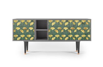 StoryZ Mueble de TV verde y amarillo 3 puertas L 150 cm