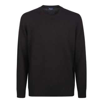 Drumohr Round-neck Knitwear, male, Brown, 2XL, Round Neck Jumper