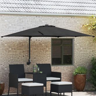 Berkfield Home Patio Umbrella Black Polyester, Steel Large Tiltable
