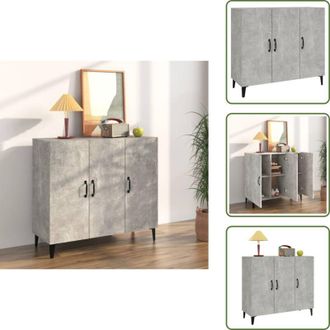 vidaXL The Living Store Credenza Grigio Cemento 90x34x80 cm in Legno Multistrato - Credenza grigio cemento