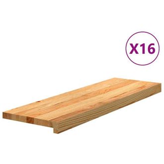 vidaXL Vidaxl - Pelda&ntilde;os De Escalera 16 Uds Madera Maciza Roble Marr&oacute;n Claro