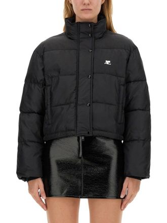 Courr&egrave;ges Cropped Down Jacket With High Collar