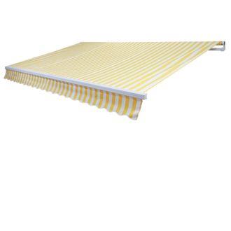 Hhg Funda De Recambio Para Toldo T791, Toldo De Brazos Articulados Funda De Recambio Protecci&oacute;n Solar, 4,5x3m, Acr&iacute;lico Amarillo-blanco