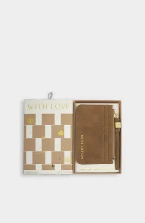 Katie Loxton Gift Boxed Coin & Cardholder in Caramel Suedette at Nordstrom
